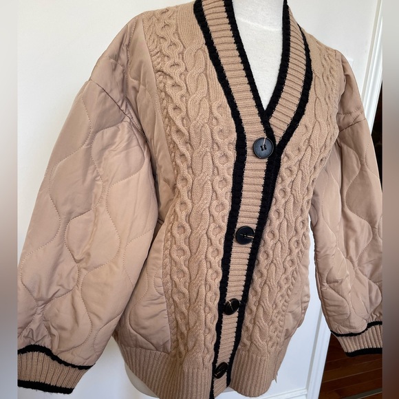 BNWT COMMENSE Quilted Puff Cardigan - Picture 3 of 4
